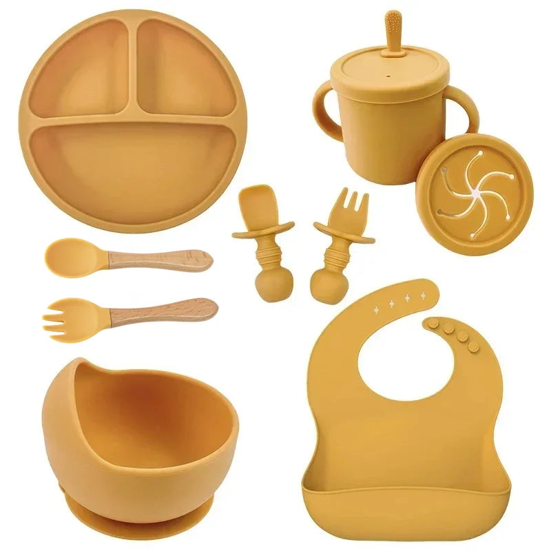 Set repas bébé en silicone – pratique et sûr