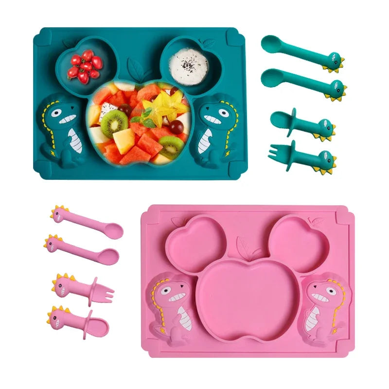 Set repas bébé en silicone – pratique et sûr