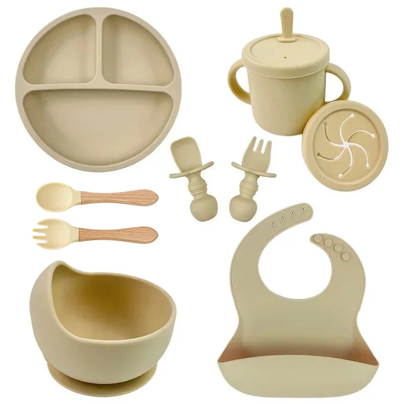 Set repas bébé en silicone – pratique et sûr