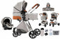 Poussette 3-en-1 haute vue pliable avec moustiquaire
