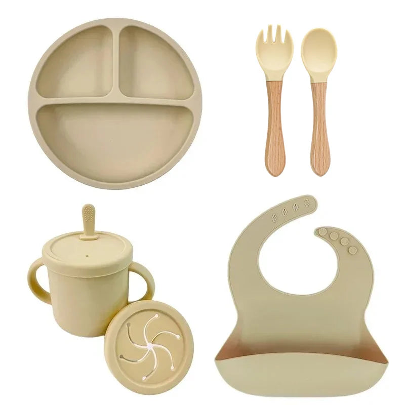 Set repas bébé en silicone – pratique et sûr