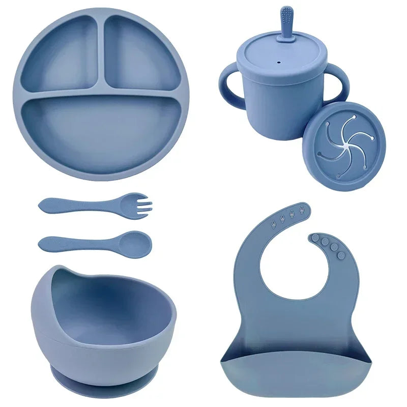 Set repas bébé en silicone – pratique et sûr