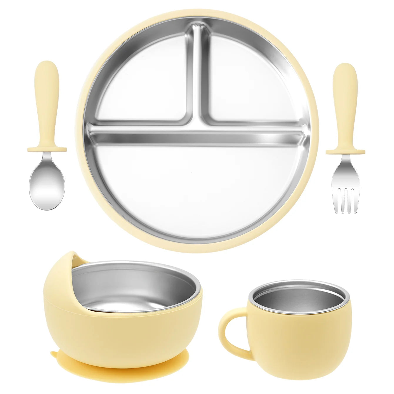 Set repas bébé en silicone – pratique et sûr