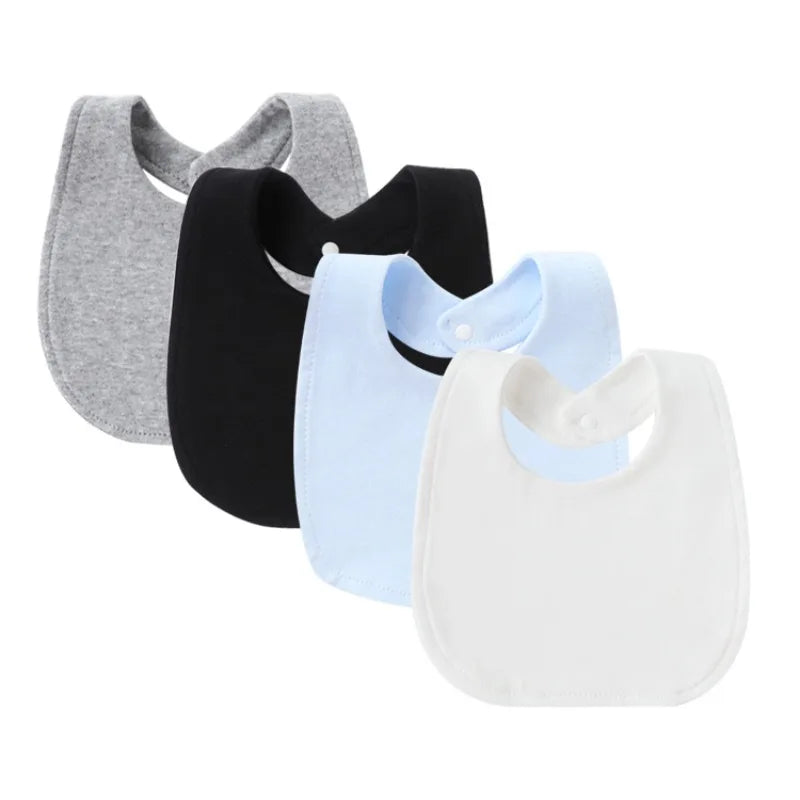 Set 4 bavoirs coton cartoon – serviettes salive bébé