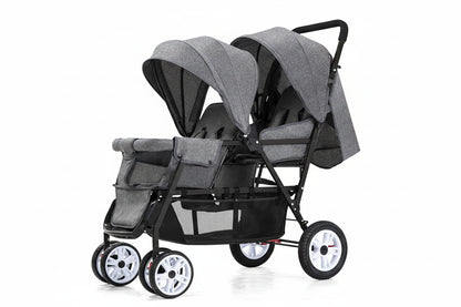 Poussette double siège tandem pliable – stock EU
