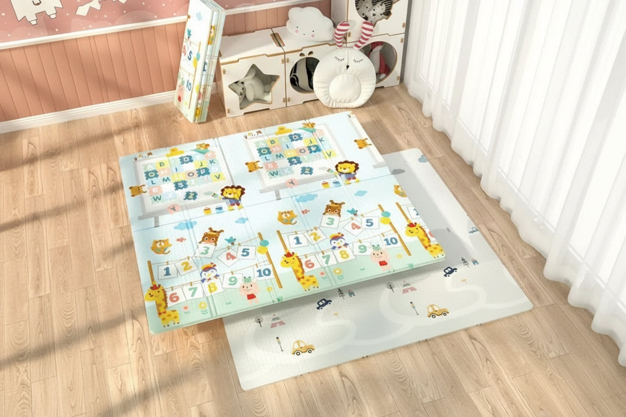 Tapis d'éveil pliable double face imperméable