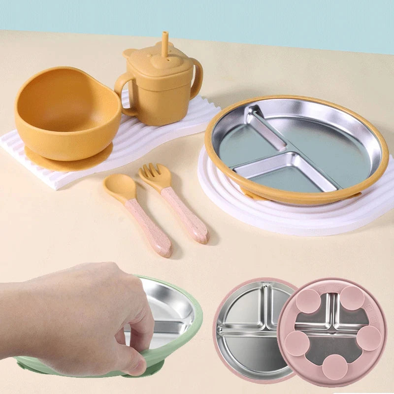 Set repas bébé en silicone – pratique et sûr