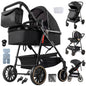Poussette 3-en-1 roues EVA dossier ajustable 135-180°