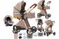 Poussette 3-en-1 haute vue pliable avec moustiquaire