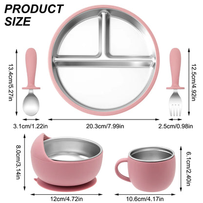 Set repas bébé en silicone – pratique et sûr