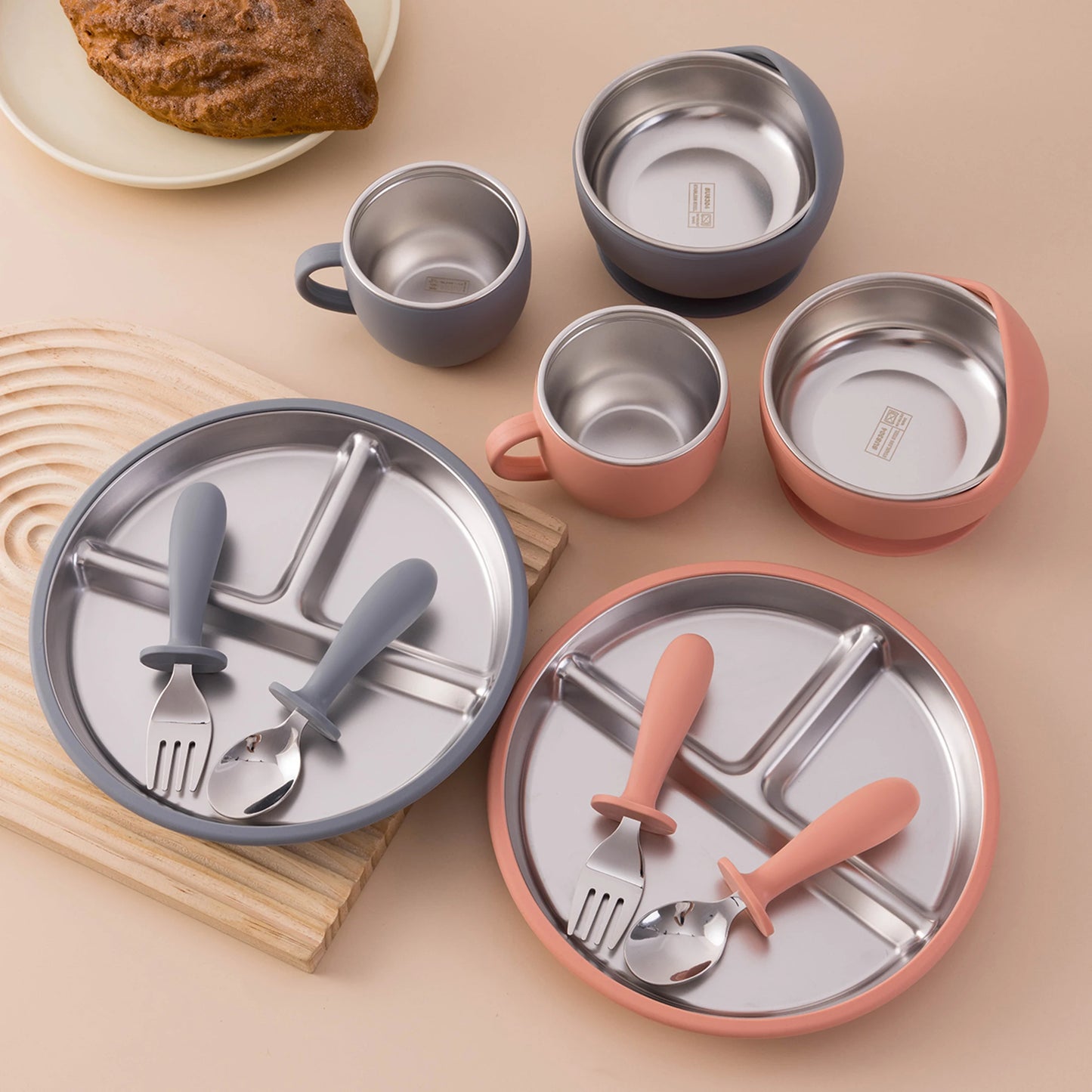 Set repas bébé en silicone – pratique et sûr