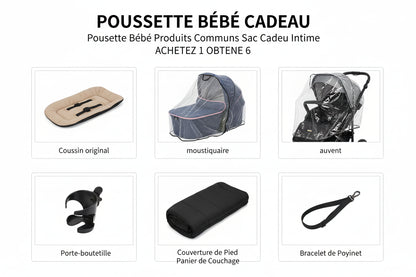 Poussette 3-en-1 roues EVA dossier ajustable 135-180°