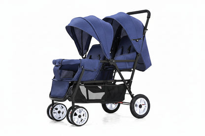 Poussette double siège tandem pliable – stock EU