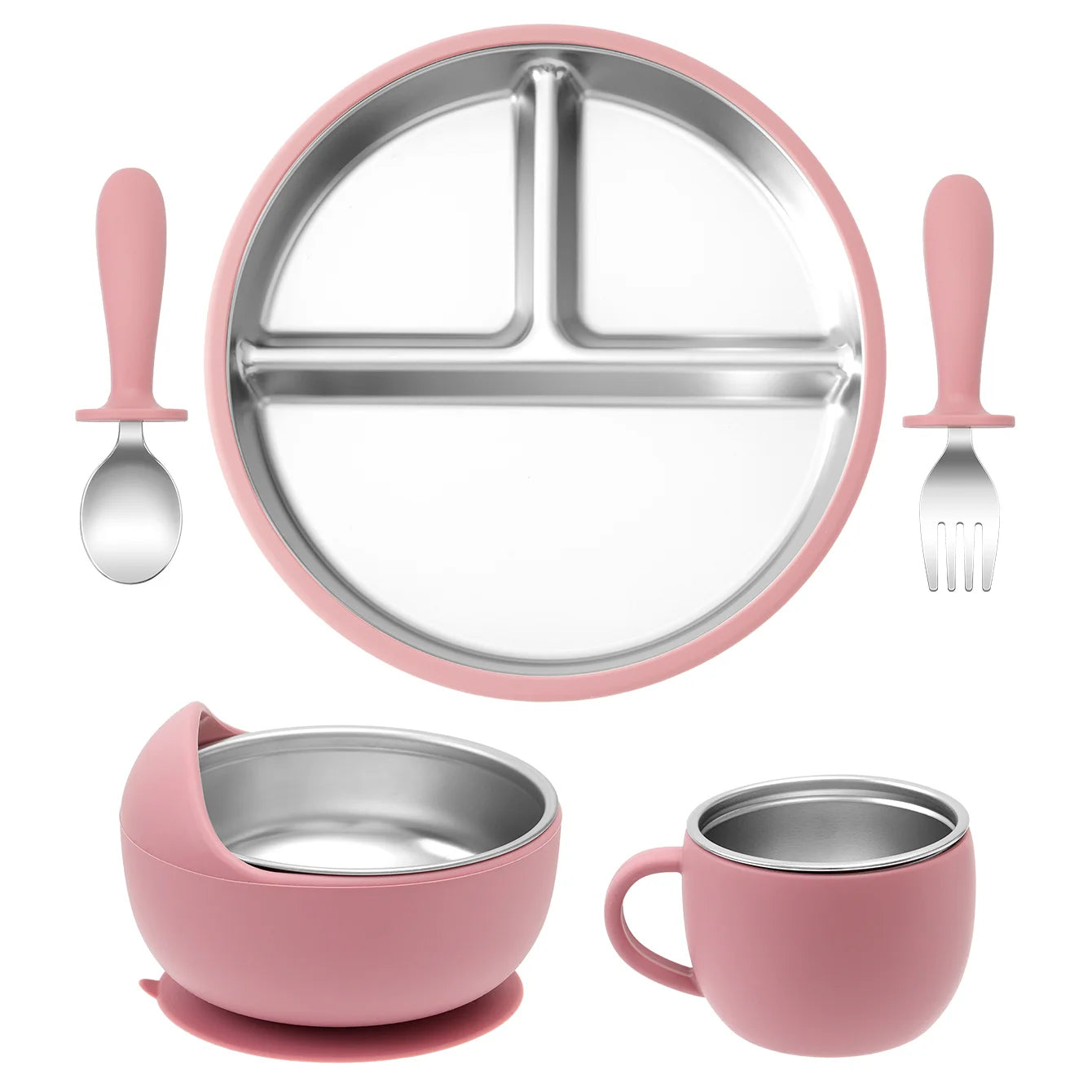 Set repas bébé en silicone – pratique et sûr