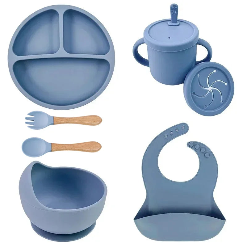 Set repas bébé en silicone – pratique et sûr