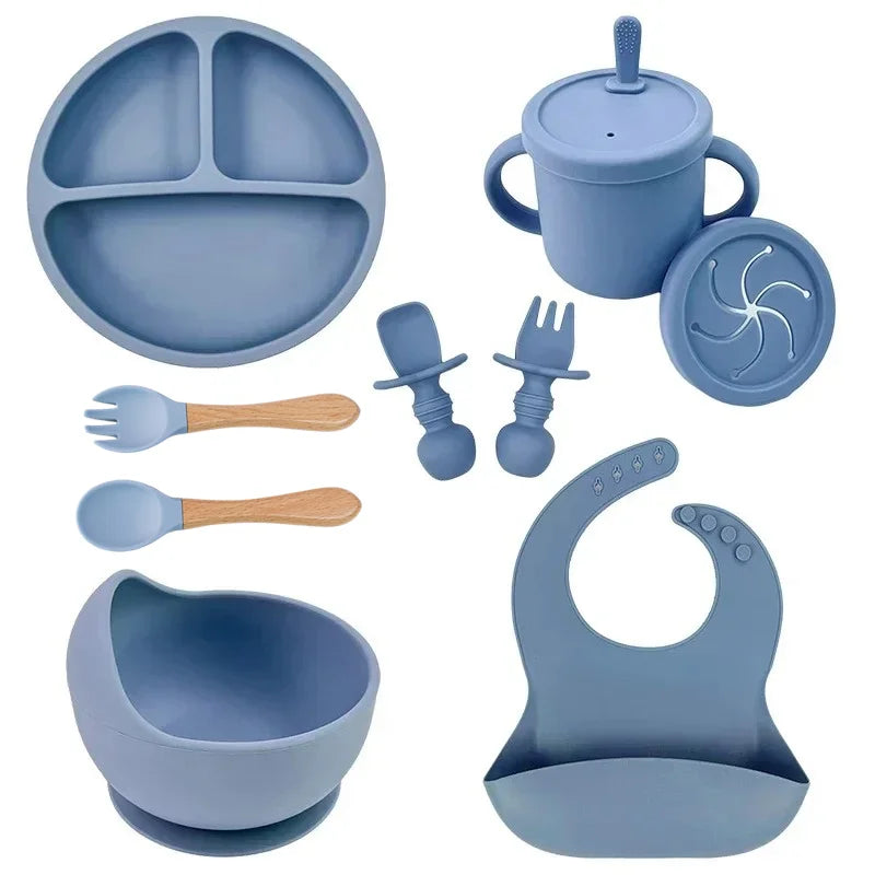 Set repas bébé en silicone – pratique et sûr