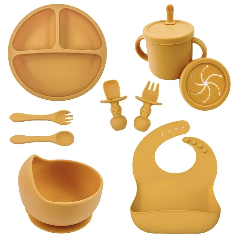 Set repas bébé en silicone – pratique et sûr
