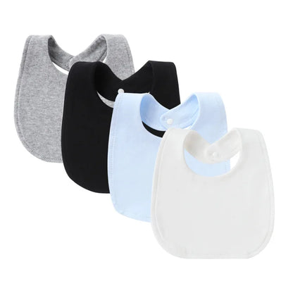 Set 4 bavoirs coton cartoon – serviettes salive bébé