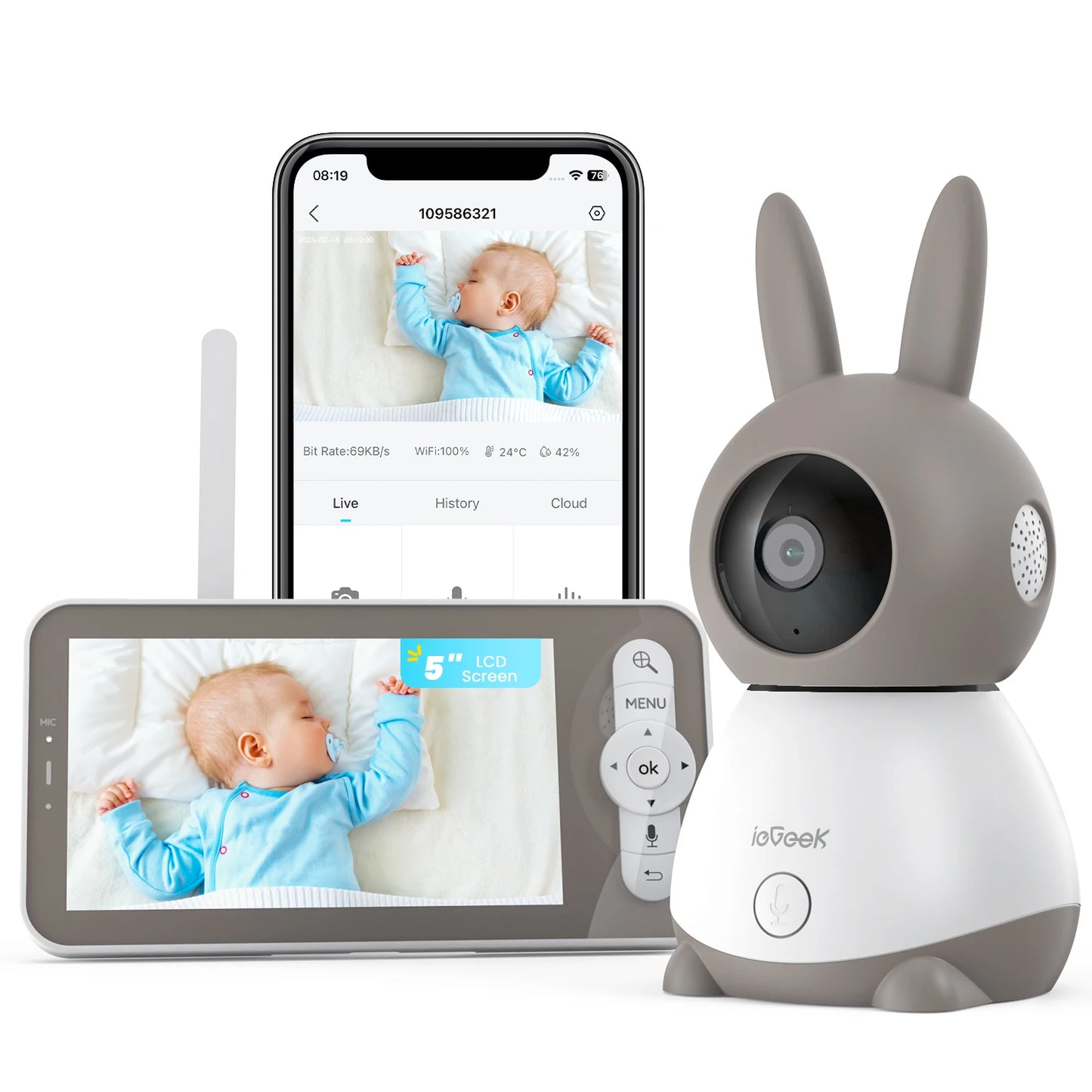 Babyphone vidéo avec vision nocturne