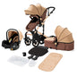Poussette 3-en-1 roues EVA dossier ajustable 135-180°