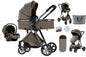 Poussette 3-en-1 haute vue pliable avec moustiquaire