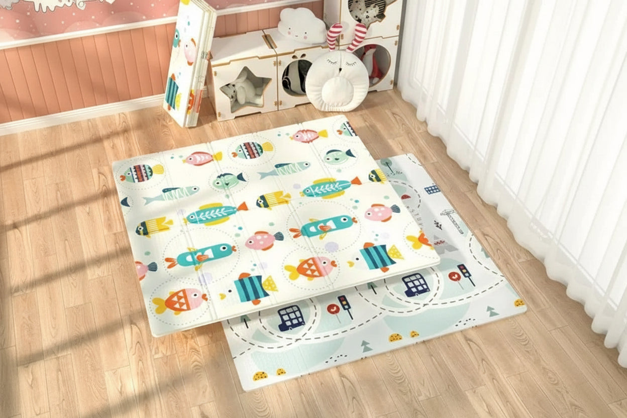 Tapis d'éveil pliable double face imperméable