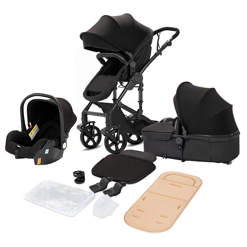 Poussette 3-en-1 roues EVA dossier ajustable 135-180°