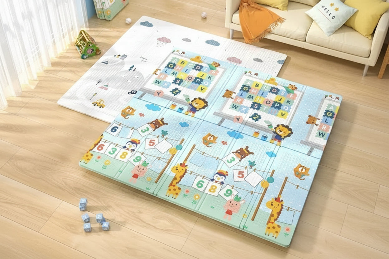 Tapis d'éveil pliable double face imperméable