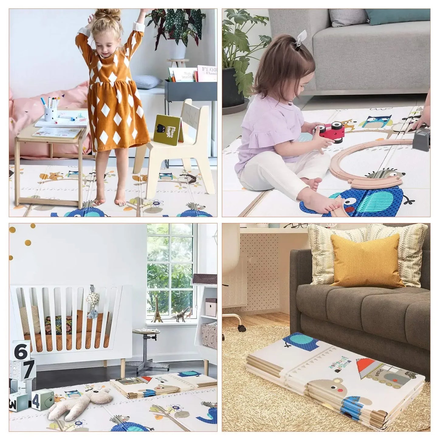 Tapis de jeu bébé pliable et antidérapant