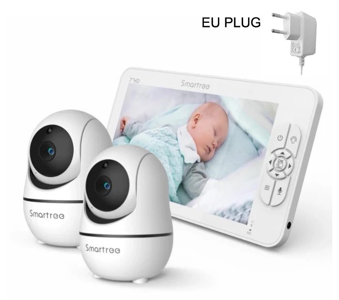 Babyphone vidéo HD 7" double caméra batterie 4000mAh