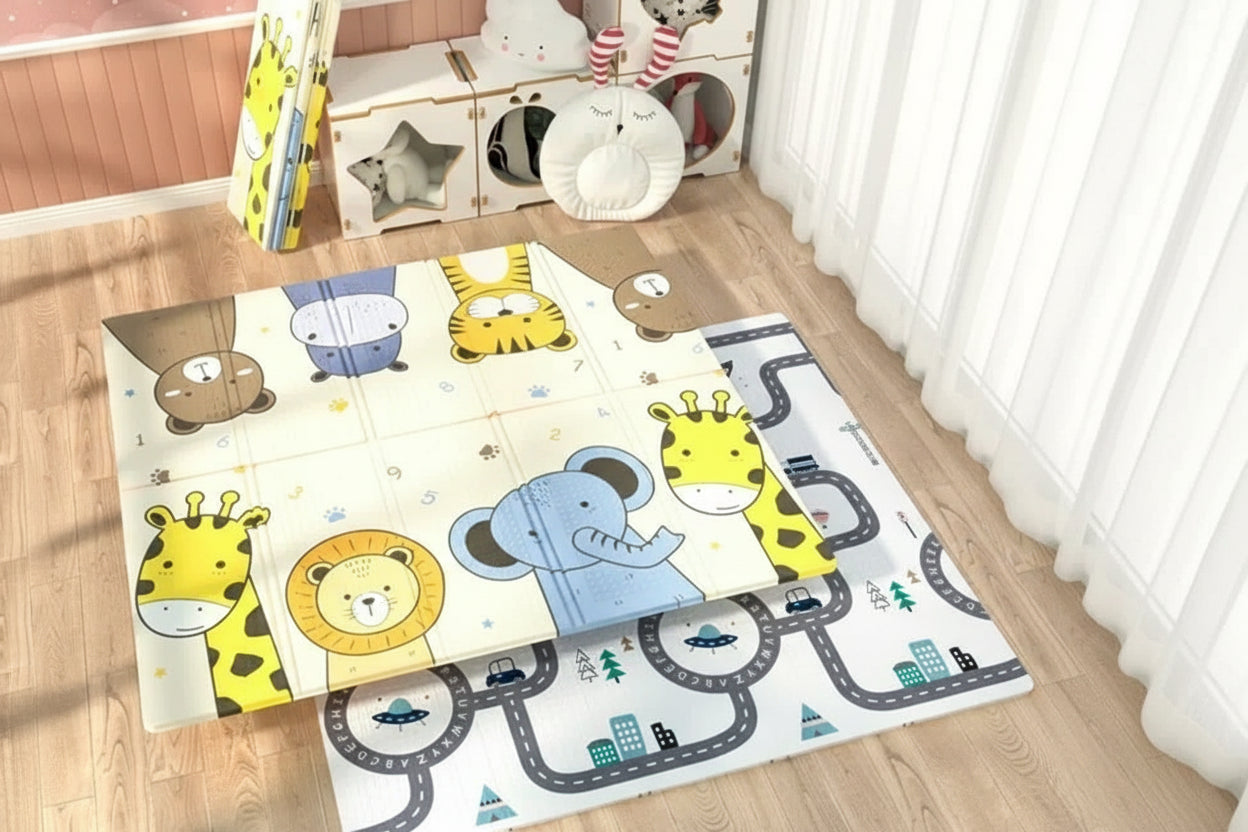 Tapis d'éveil pliable double face imperméable