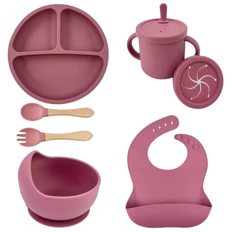 Set repas bébé en silicone – pratique et sûr